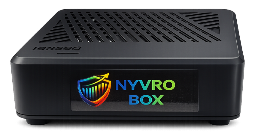 NYVRO BOX mini-pc met NYVRO BOX label